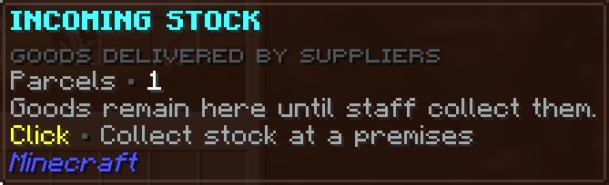 Incoming Stock interface