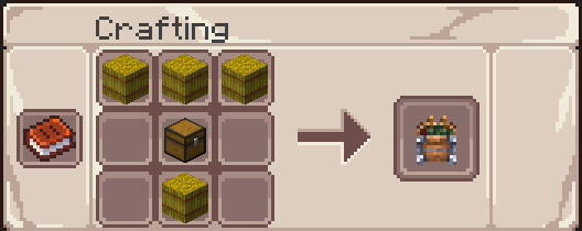 Agricultural Fuel Crate crafting recipe using hay bales
