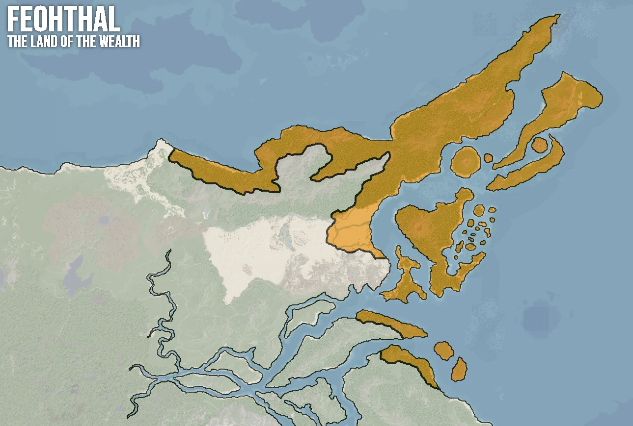 Map showing Feohthal at its historical height in southern Suthelan